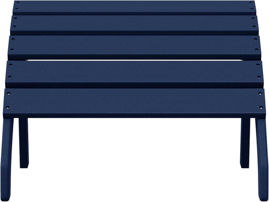 WestinTrends Dylan Outdoor Patio HDPE Adirondack Ottoman Footrest, Navy Blue