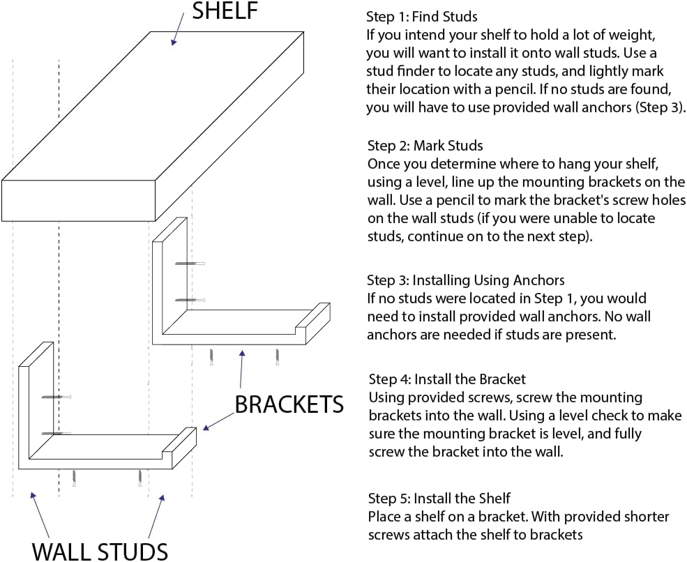 Rustic Shelves with J-Brackets Set of 2, Industrial Shelf, Kitchen Shelves, Solid Wood, Decorative Wall Storage, Heavy Duty, URBANDI (Provincial, 48Wx6D)