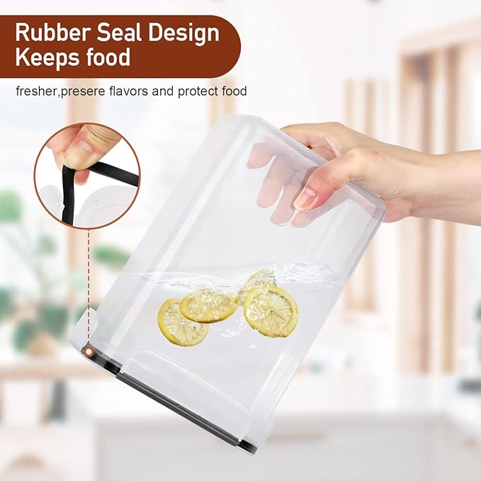 64 PCS Airtight Food Storage Containers With Lids BPA Free,6 Pack With Pouring Spout Cereal Containers Storage for Kitchen Pantry Organization and Storage,Dishwasher safe,Labels Marker