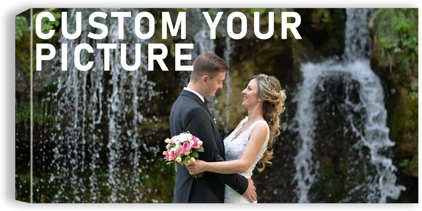 xzartdiy Custom Canvas Prints with Your Photos - Personalized Picture Print Customized Gifts for Family Home Office Wall Art Decor, Wrapped Canvas 48x24inch