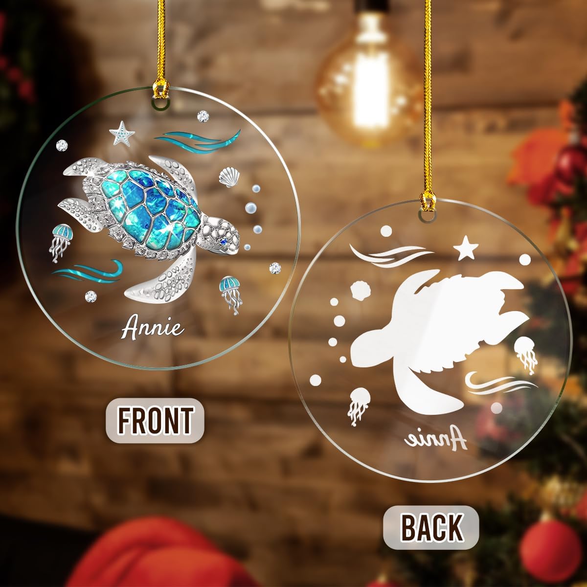 Personalized Photo Round Acrylic Ornament - Customized Keepsake Gifts for Family, Create Your Own Xmas Home Decorations