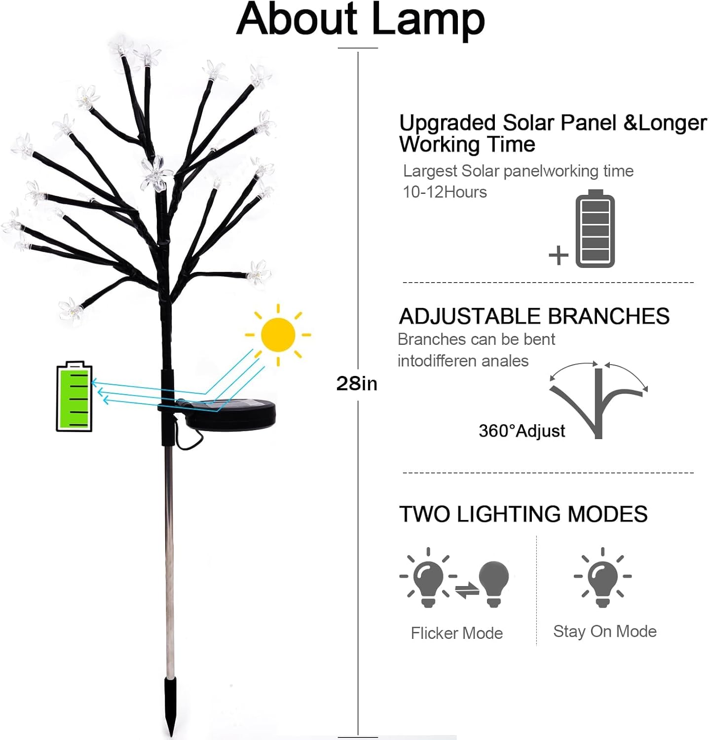 Solar Garden Lights Outdoor,Waterproof Outdoor Solar Lights for Outside Decorative 6Pack, 120Led Solar Flowers Garden Decor, for Yard Pathway,Lawn,Patio Fairy Decorations Gardening Gifts