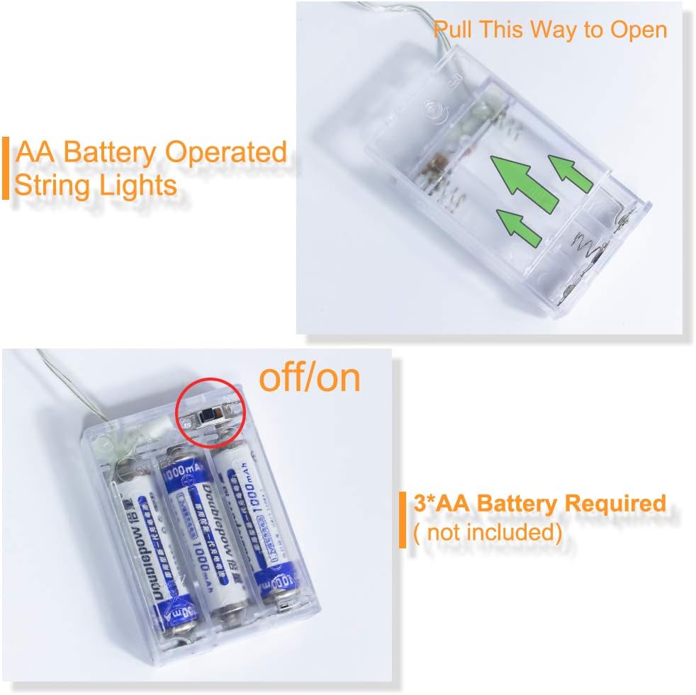 ANJAYLIA Orange String Lights Fairy Lights 10Ft 30 LEDs Twinkle Lights for Party, Halloween, Thanksgiving, Christmas Decoration