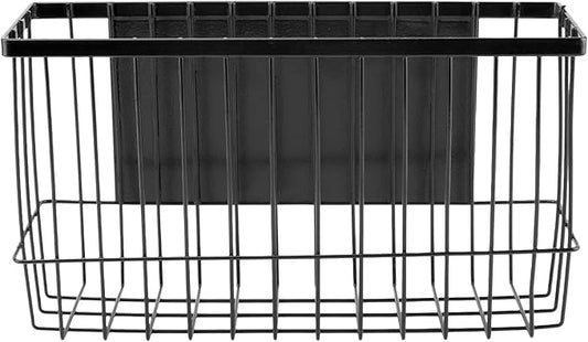 Magnetic Storage Basket Organizer for Fridge & Kitchen, 11lb Capacity Essentials Holder, No Tools Needed, Adjustable & Removable Spice Rack for Plastic Wrap, Foil, & More