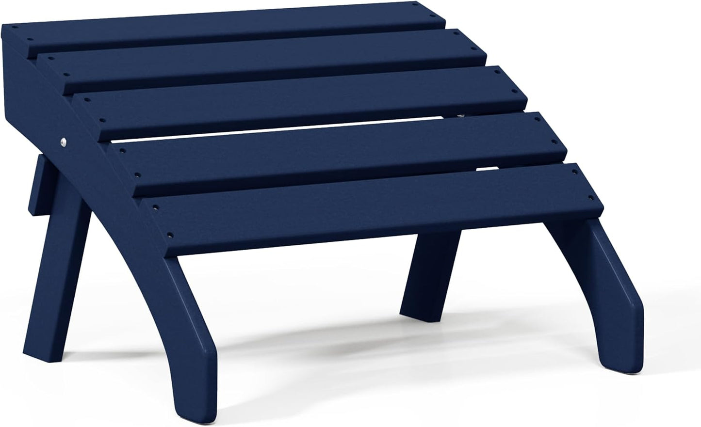 WestinTrends Dylan Outdoor Patio HDPE Adirondack Ottoman Footrest, Navy Blue