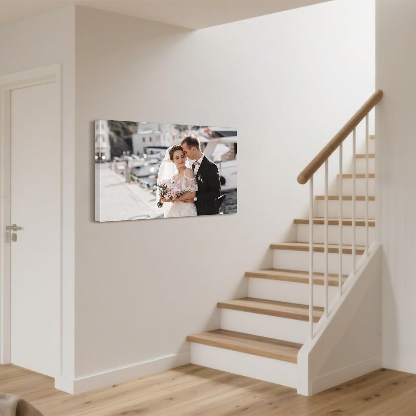 Personalized Custom Canvas Prints with Your Photos & Text, Customized Picture Print, Transform Own Images Into Framed Wall Art Digitally Printed Photo to Canvas, Keepsakes Gifts for Family 30x20’’