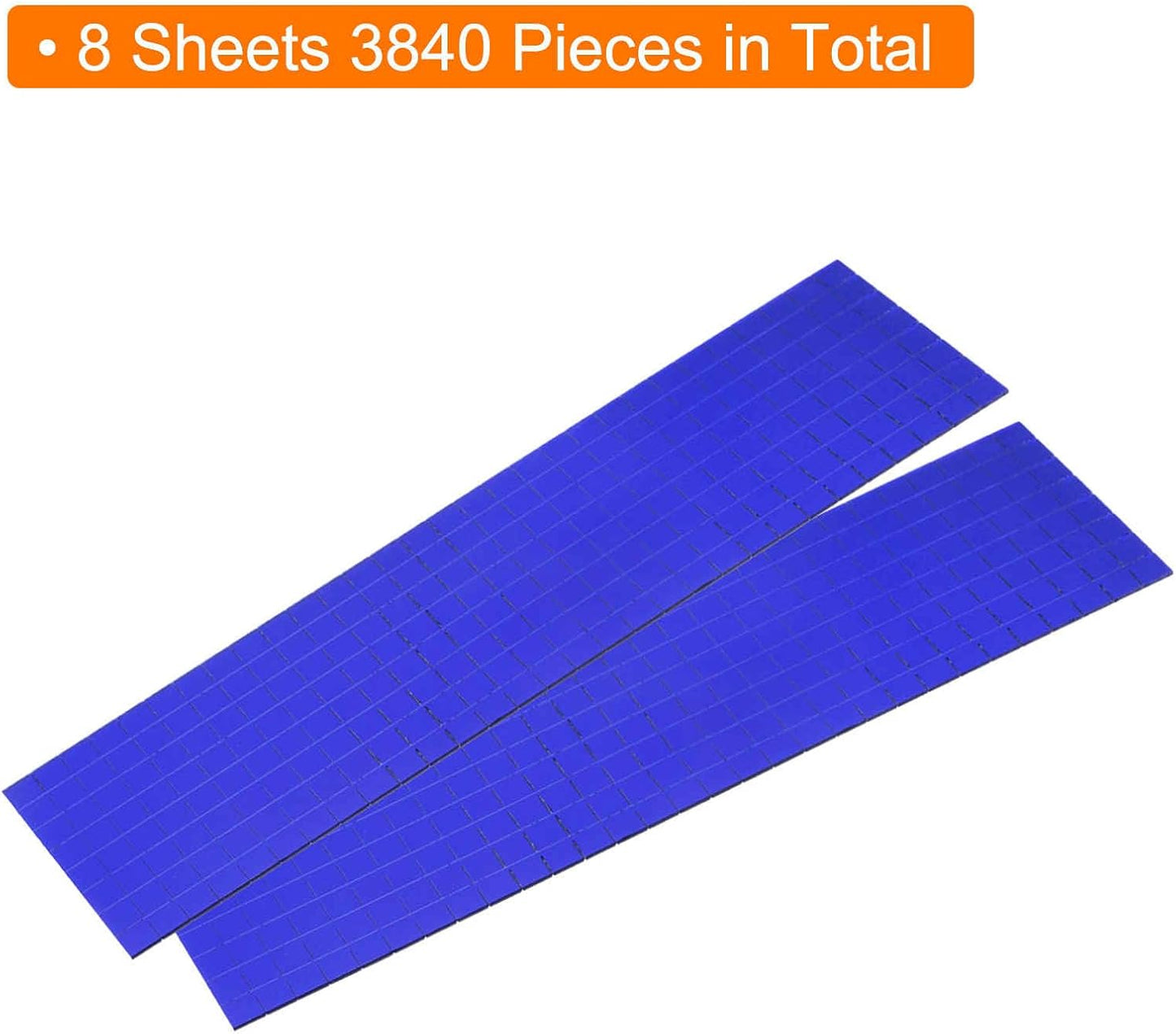 HARFINGTON 8 Sheet 3840 Pieces Self Adhesive Mirror Mosaic Tiles 5x5mm Small Square Mirror Tiles Sticker Disco Ball Stickers Mini Glass Tiles for DIY Craft Party Home Decoration, Blue
