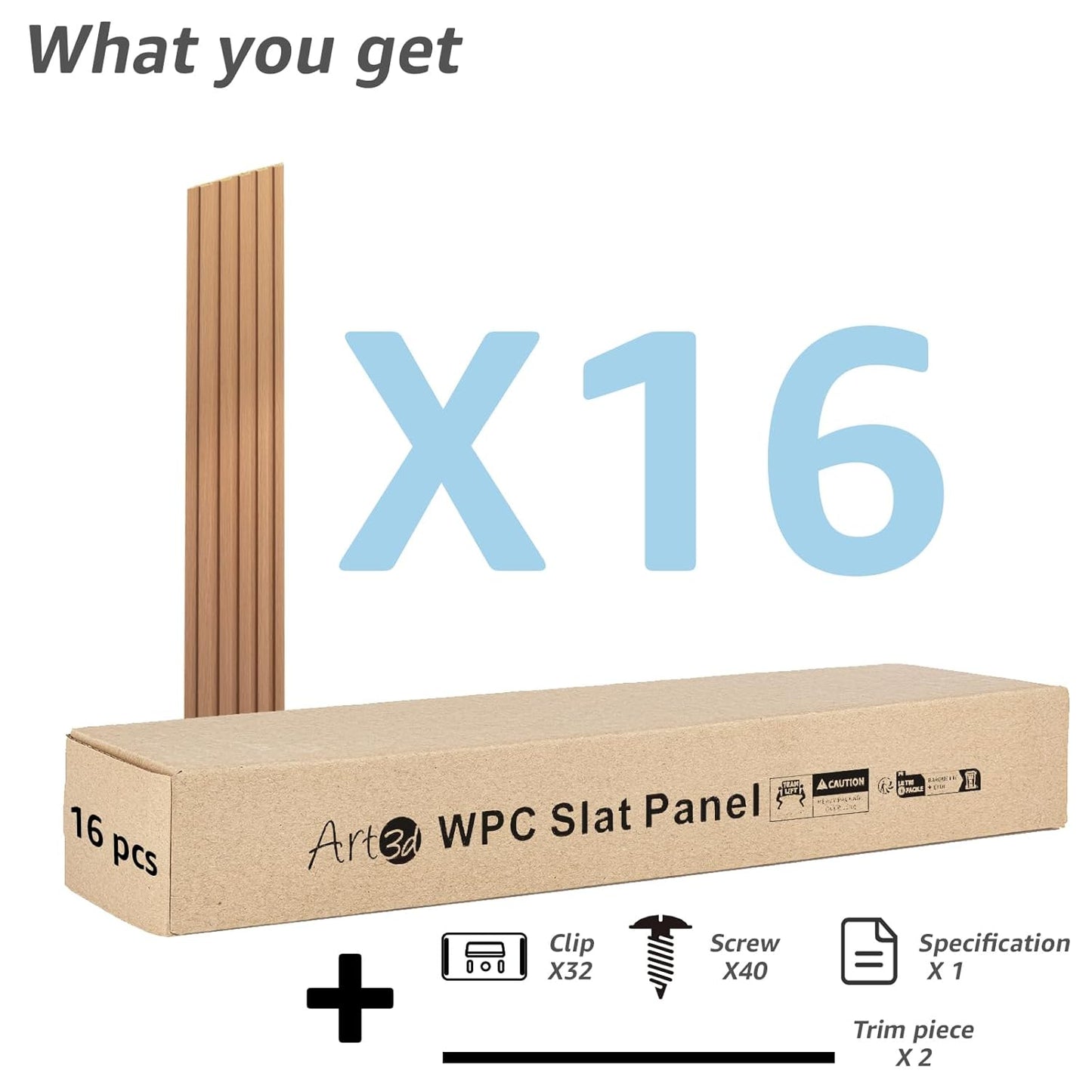 Art3d WPC Wainscoting Panels, 16-Pack 48 x 6 Inch 3D Wall Accents for Interior Wall Decor, Living Room, Bedroom, Boxwood