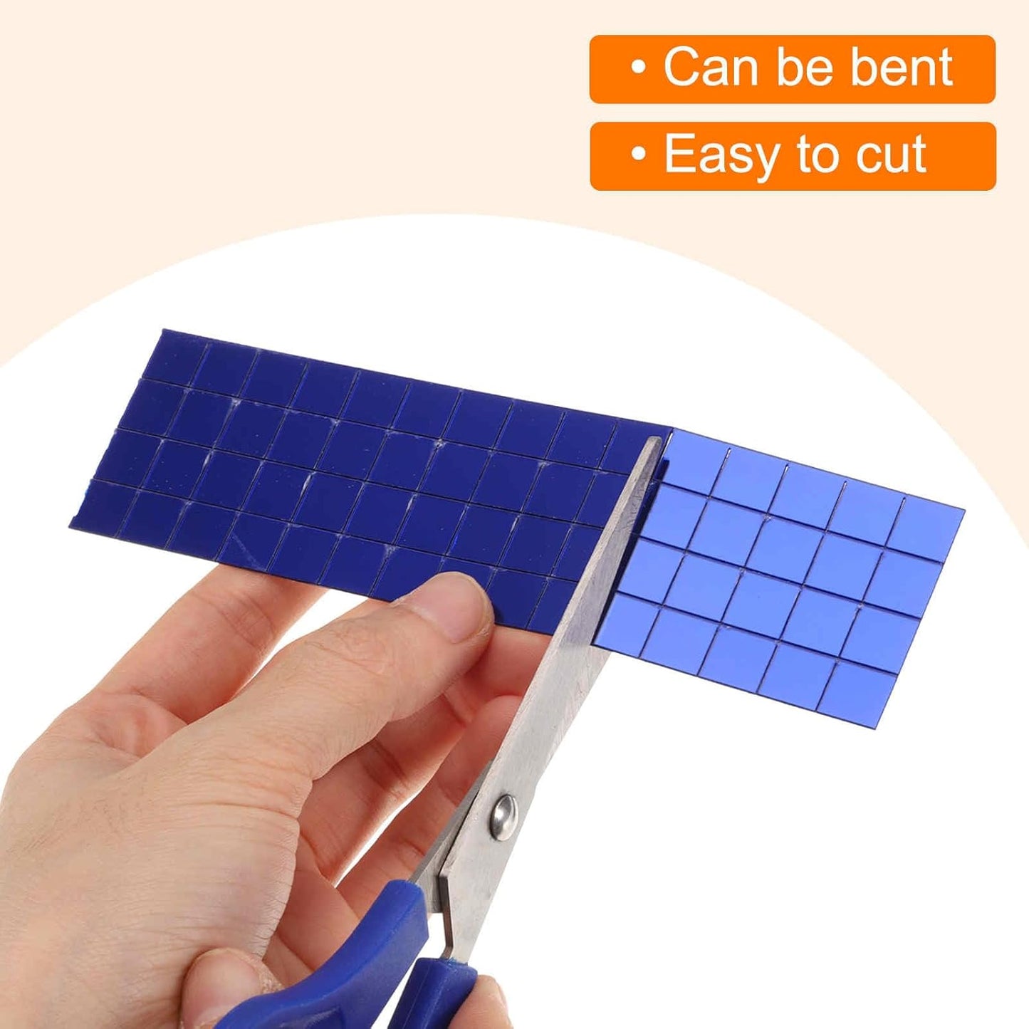 HARFINGTON 8 Sheet 3840 Pieces Self Adhesive Mirror Mosaic Tiles 5x5mm Small Square Mirror Tiles Sticker Disco Ball Stickers Mini Glass Tiles for DIY Craft Party Home Decoration, Rose Gold