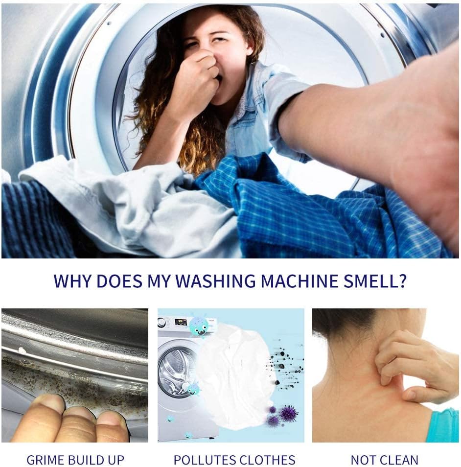 NATRUTH Washing Machine Cleaner Descaler 30 Pack Deep Cleaning Washer Cleaner Tablets For HE Front Loader & Top Load Washer