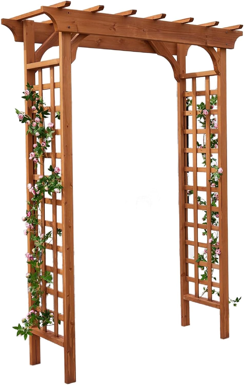 Solid Fir Wooden Garden Arch Premium Outdoor Trellis for Climbing Plants, 83.37”H×61”W×26’’D, Also can be Used for Wedding and Party Decoration