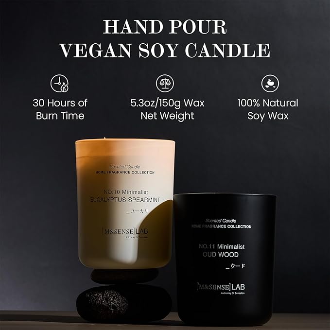 M&SENSE Natural Soy Candle| Forest Lodge | 5.3 oz | Minimalist Scented Candle for Relaxation, Gifting, Home Décor | for Bedroom, Office, Party Small