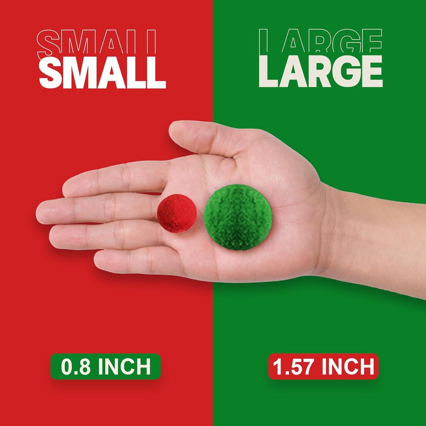 XmasExp Christmas Pom Pom Garland Decorations, Large Felt Ball Garland for Mantle, Indoor Home Decor, Tree Ornaments, Kids Room and Party Hanging Decor, 1.57" 13 Ft.