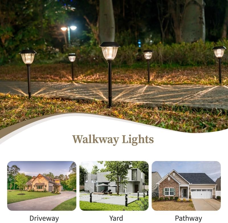 5 Pack Solar Path Lights,Waterproof Metal in Groud Outdoor Solar Light