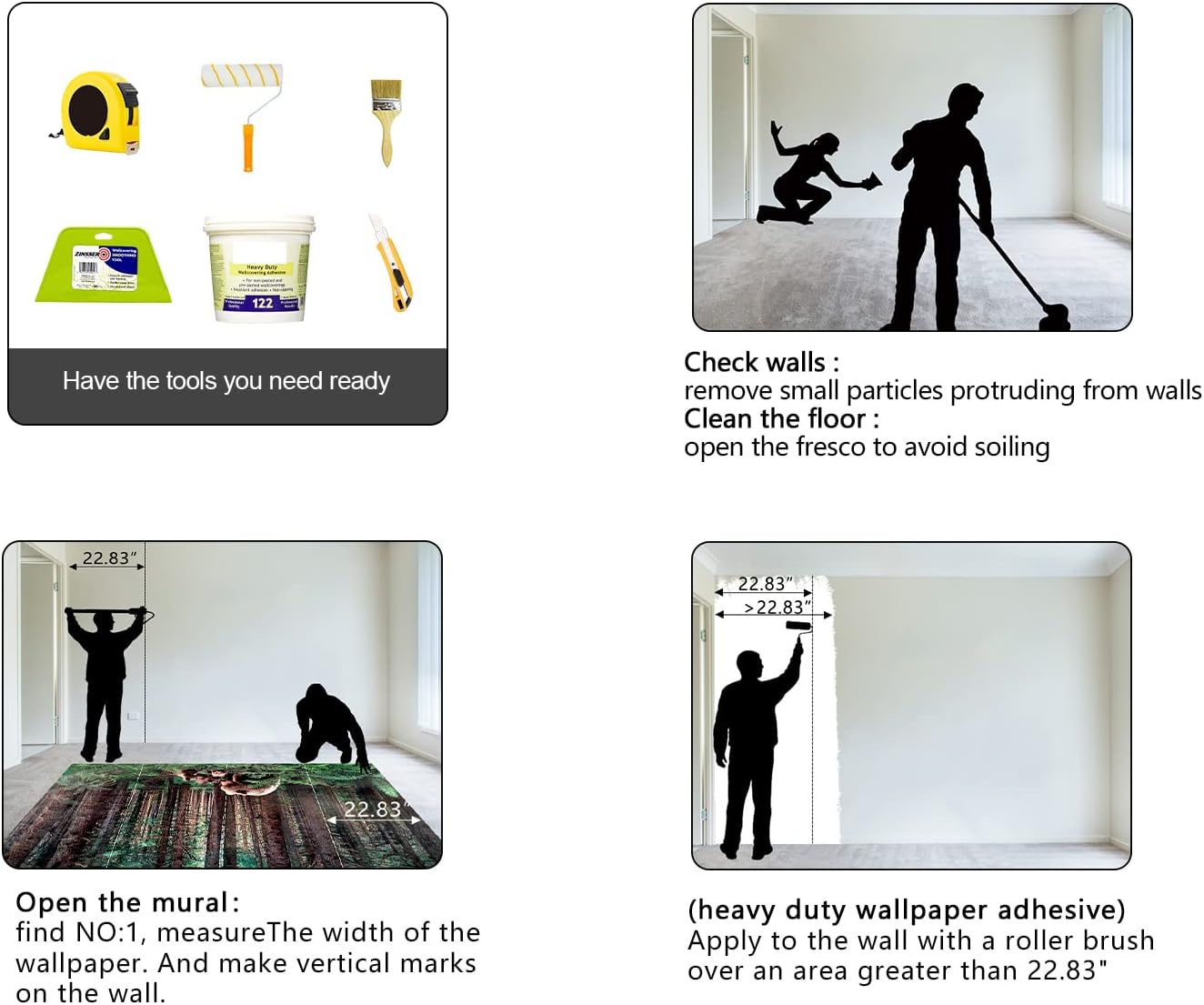 Forest Animals Bear wallpeper Kids Bedroom Woods Wall Mural - 91"x65"（Not Peel and Stick）