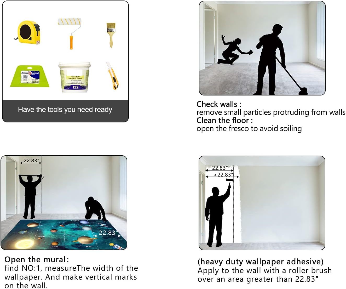 Kids Universe Planet Galaxy Wallpaper Solar System Starry bight Sky Ceiling Nursery Wall Mural - 160"x108"（Not Peel and Stick）