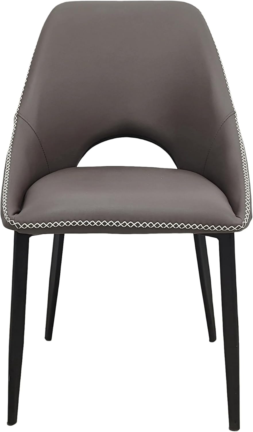 LeisureMod Amalfi Upholstered Fabric Dining Chair – Modern Side Chair with Iron Legs, Mid-Century Accent Chair for Dining Room or Kitchen