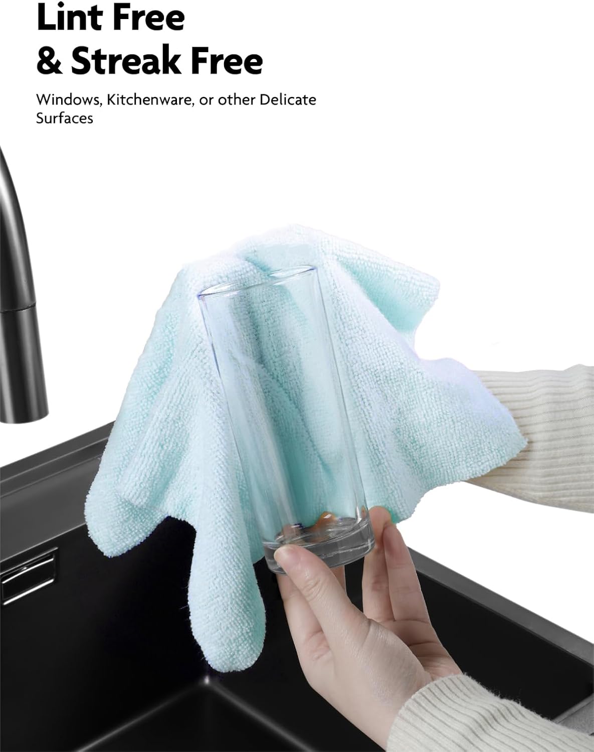 Fantasticlean Microfiber Cleaning Cloth Roll -75 Pack, Tear Away Microfiber Towels, 12" x 12", Reusable, Washable, Scratch Free, Ultra Absorbent Dish Rags for Car, Home, Garage or Shop (Blue)