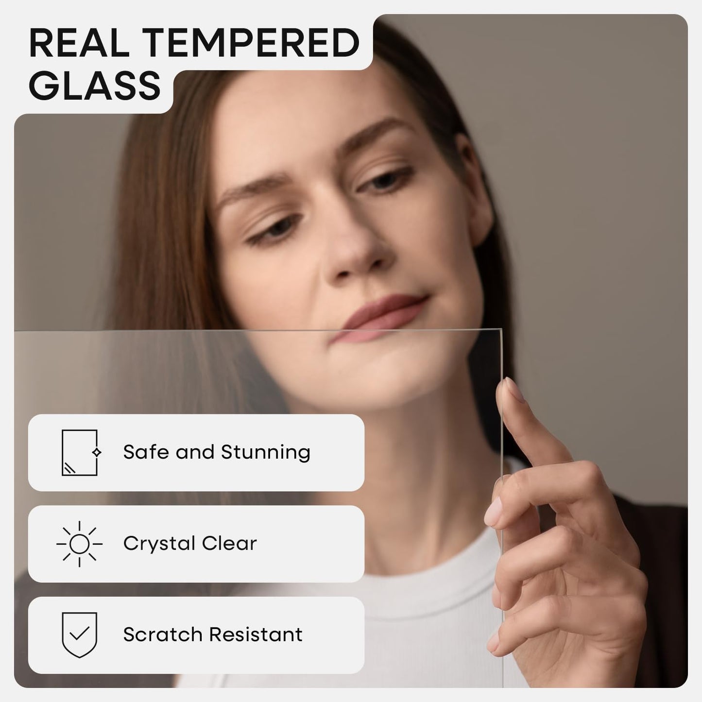 Homeforia 24x24 Picture Frame Brown, High End Dark Oak 24 x 24 Square Wood Frame with Mat 20 x 20 for Photo, 24by24 Wooden Walnut Poster Frame Matted to 20x20 Print, Tempered Glass, Wall Kit, Set of 1