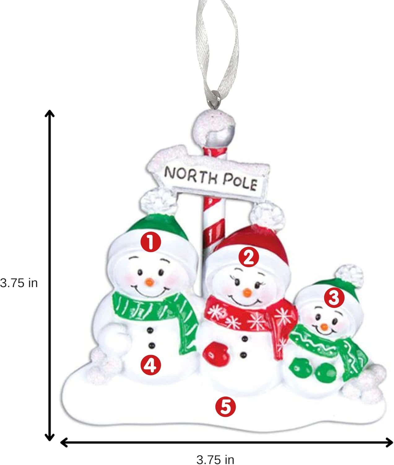 2025 Family Christmas Ornament – Personalized Ornament for Families – Custom Snowman Family Ornament – Holiday Tree Decoration Keepsake Gift (Snowman Family of 3)