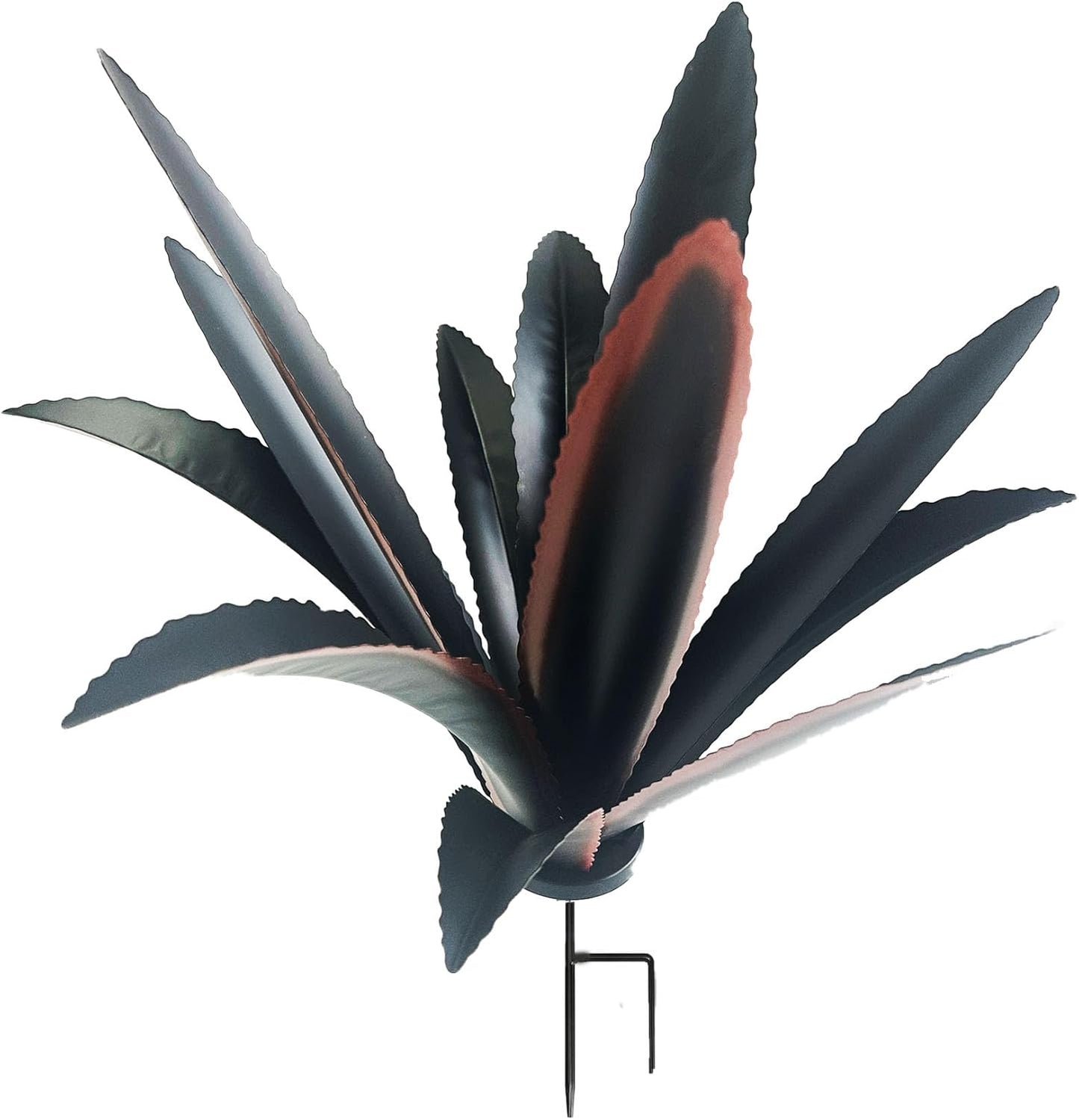 DIY Metal Agave Plant Art Yard Tequila Art Sculpture, Tequila Rustic Garden Sculpture Statue Outdoor Decor,Agave Metal Plants for Yard, Garden Lawn Ornaments (12 Leaves -Black)