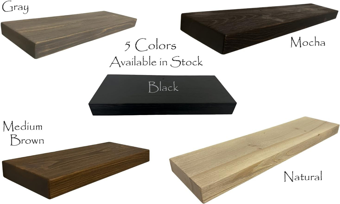 Joel's Antiques 30 Inch Wooden Floating Shelves for Wall - 30x8x2 in - Made of Natural Wood - Heavy Duty Rustic Wall Shelves - Made in USA - Perfect for Living Room, Kitchen - Mocha