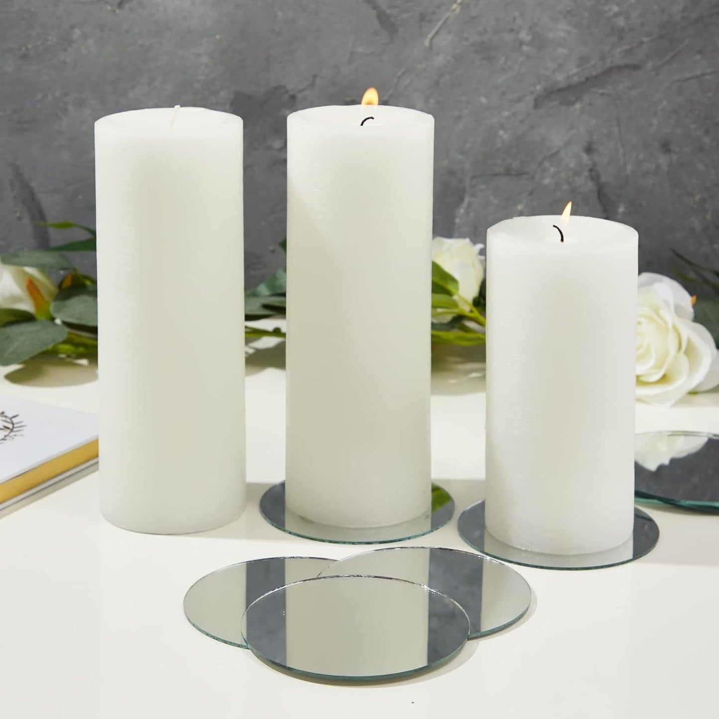 Juvale 4-Inch Round Glass Mirrors for Crafts - 4-Inch, 50-Pack, Blue, Modern - Craft Supply for Mirror Centerpieces & Home Decoration