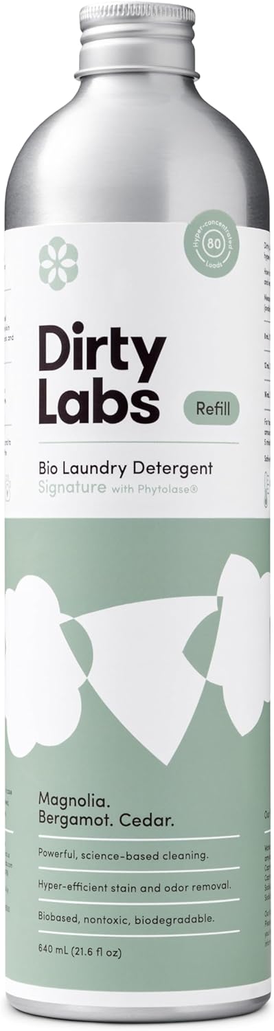 Dirty Labs | Signature Scent Bio-Liquid Laundry Detergent 80 Loads (21.6 fl oz) Hyper-Concentrated High Efficiency & Standard Machine Washing Nontoxic, Biodegradable Stain Odor Removal