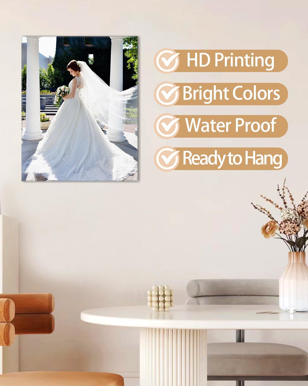 AbcCustomize Canvas Prints with Your Photos, Custom Canvas for Living Room and Bedroom Decor, Personalized gifts for Friends Lover and Family, Canvas Wall Art for Gifts & Keepsakes, Ready to Hang