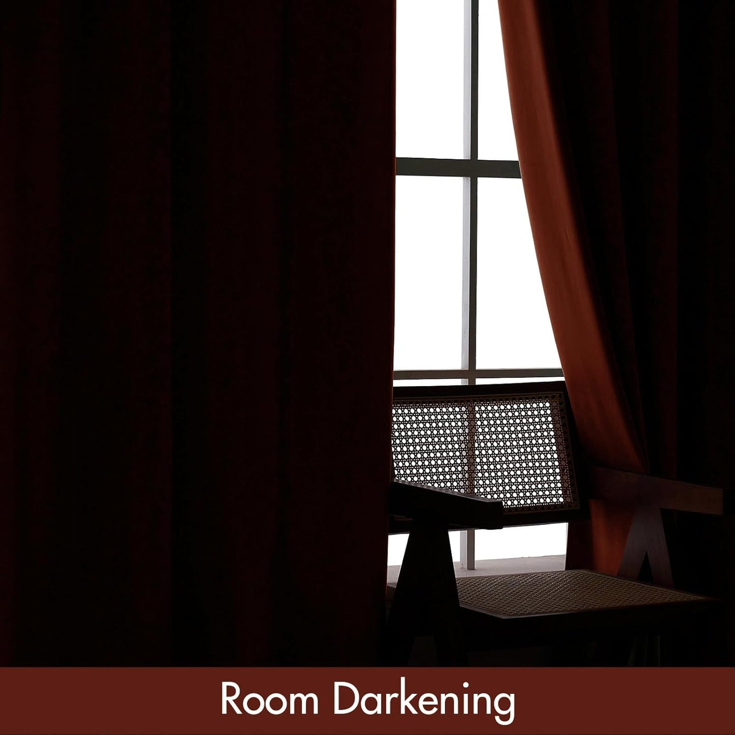 MIULEE Burnt Orange Velvet Curtains Thermal Insulated Blackout Curtain Fall Drapes for Bedroom Living Room Darkening 96 Inches Long Rust Terracotta Panels Rod Pocket Set of 2