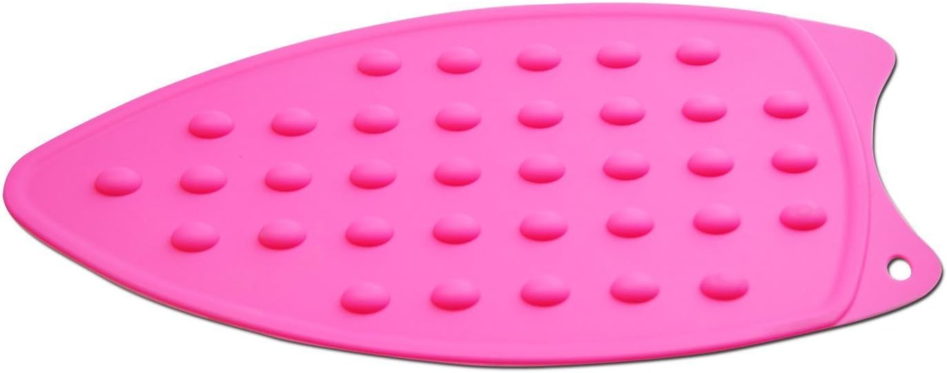 Bringsine Silicone Iron Rest Pad for Ironing Board Hot Resistant Mat(Hot Pink)
