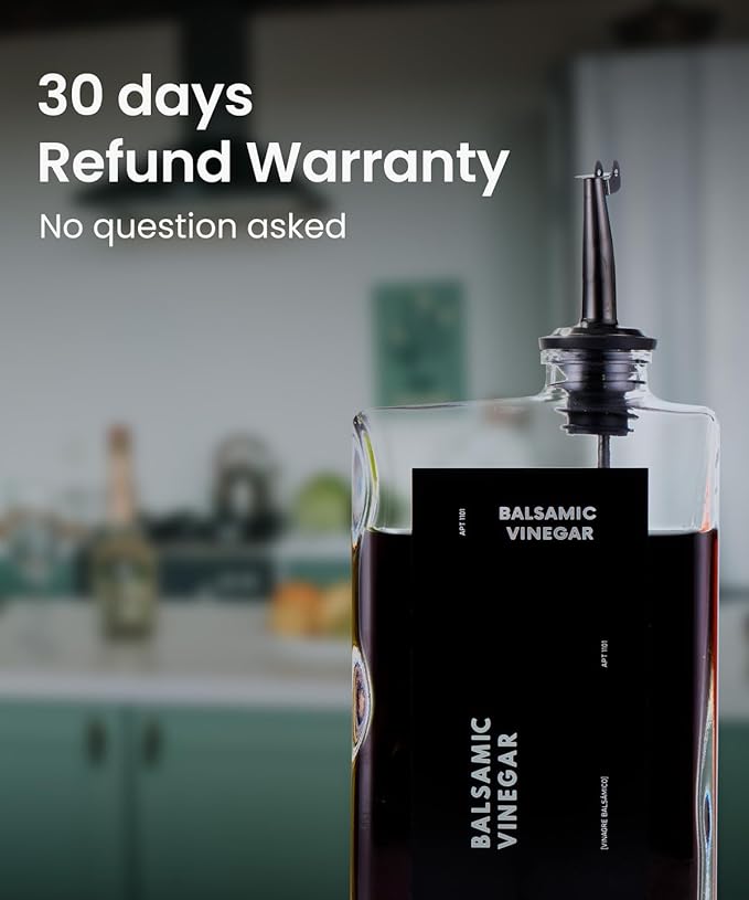 Olive Oil Dispenser for Kitchen, Cooking Oil and Vinegar Dispenser Set, Olive Oil Bottle, Soy sauce dispenser, coffee syrup bottles - 2 pcs, Black