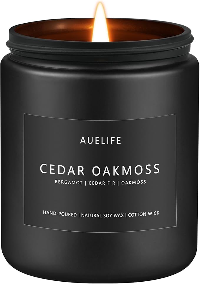 Cedar Oakmoss Candle | Scented Candles for Men - Soy Candles for Home Scented, Manly Candle for Bedroom, Man Gifts for Him/Friend -7oz