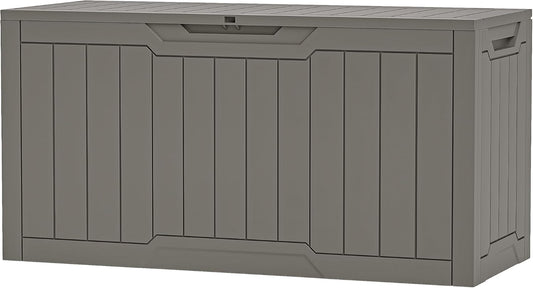 YITAHOME 80 Gallon Resin Deck Box, Outdoor Lockable Storage Box for Patio Furniture, Waterproof Patio Deck Box for Cushions, Pool Supplies, Sports Equipment and Garden Tools, Taupe