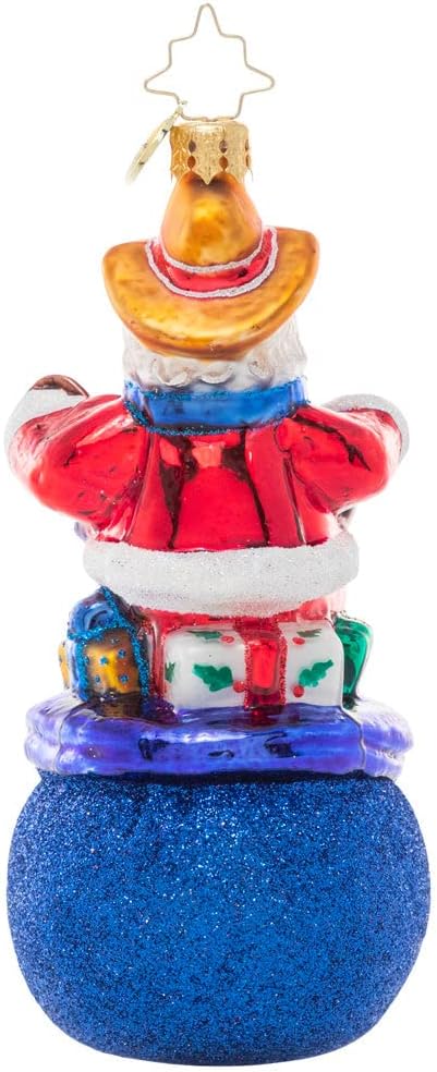 Christopher Radko Hand-Crafted European Glass Christmas Decorative Ornament, Pride of Texas Santa