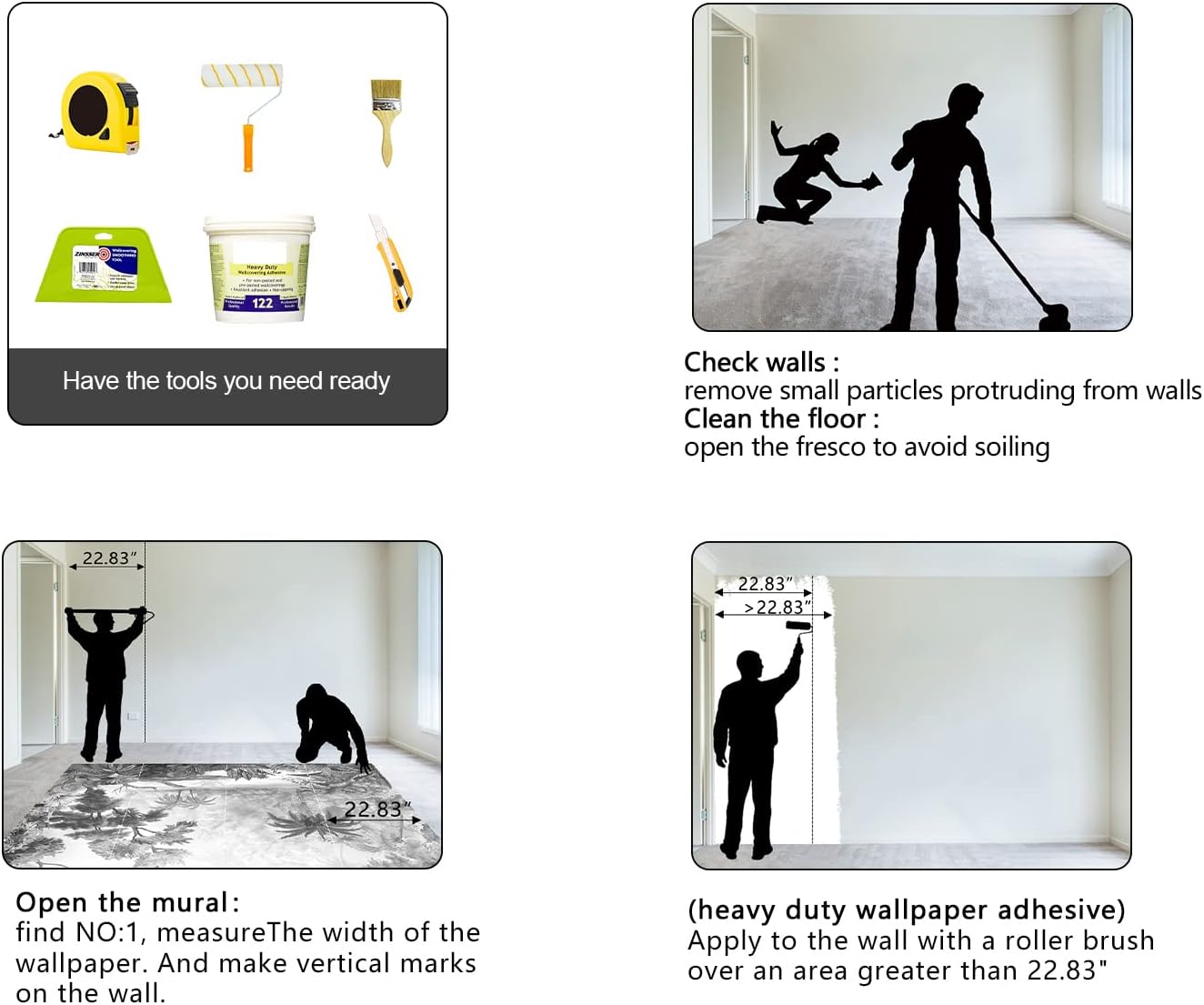 Grey Tropical Rainforest Plant wallpeper Living Room Bedroom Jungle Botanical Wall Mural - 137"x96"（Not Peel and Stick）