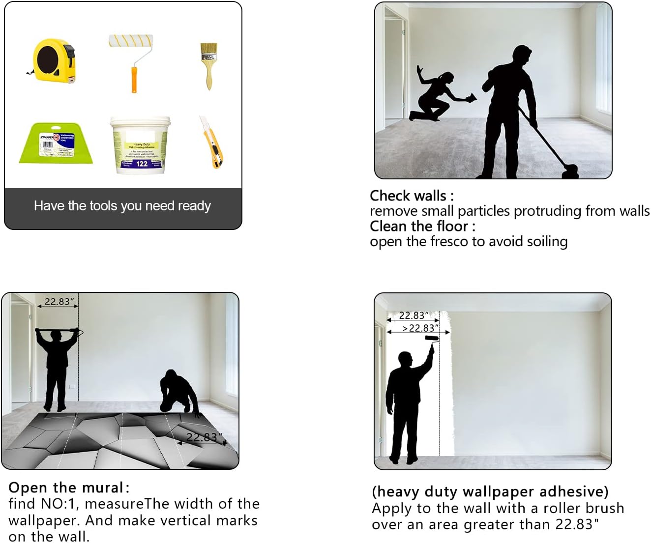 Grey Geometry wallpeper Living Room Bedroom Office Wall Mural - 137"x96"（Not Peel and Stick）