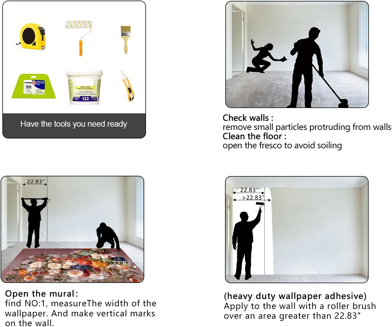 Colorful Floral Leaf Bathroom wallpeper Living Room Bedroom Pink Flower Wall Mural - 137"x96" (Not Peel and Stick)