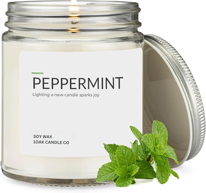 1OAK Soy Wax Scented Candles - Peppermint Candle - Scented Candles for Home (7oz.)
