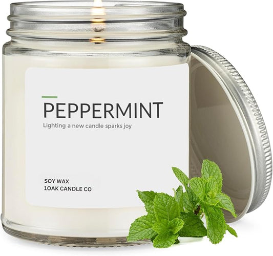 1OAK Soy Wax Scented Candles - Peppermint Candle - Scented Candles for Home (7oz.)