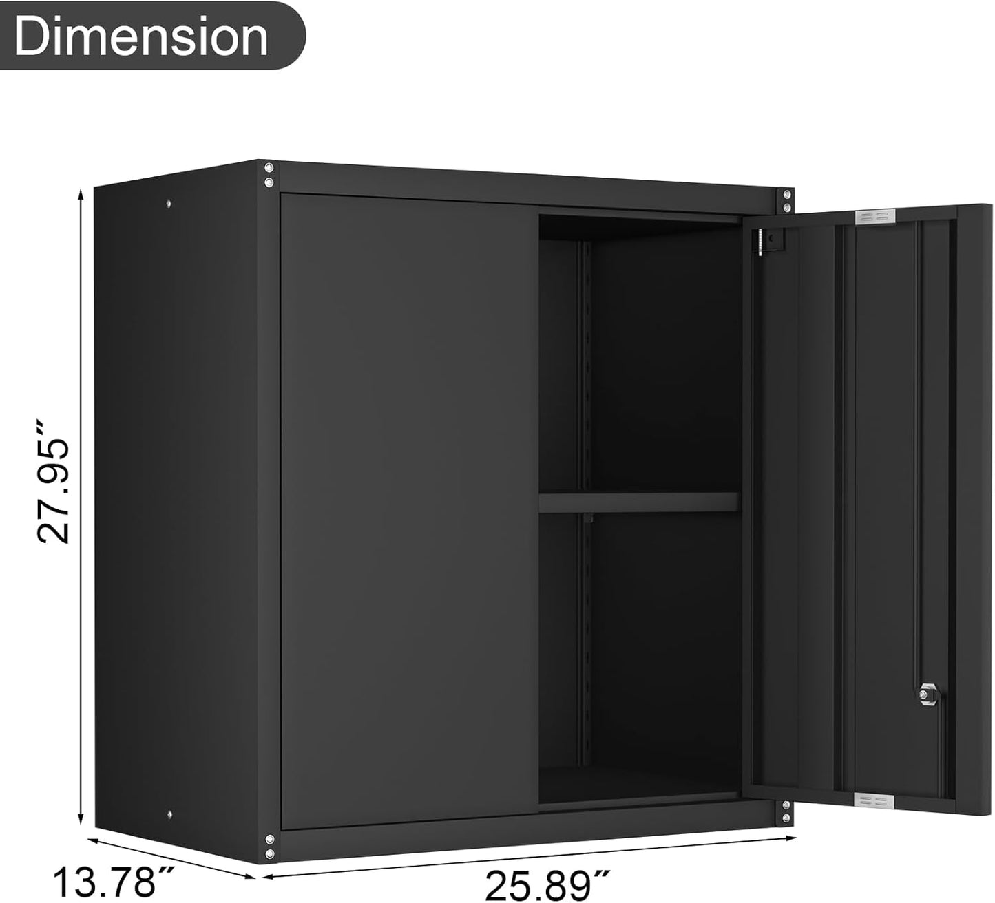 Wall Cabinet Storage,Steel Cabinet with Locking,Metal Storage Cabinet for Home Office,Kitchen