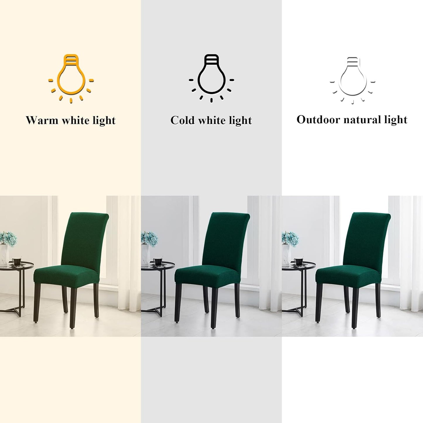 Joccun Chair Covers for Dining Room Set of 6, Dining Chair Slipcovers Stretch Dining Room Chair Covers Seat Protector,Washable Parsons Chair Cover for Home,Hotel,Banquet(Hunter,6 Pack)