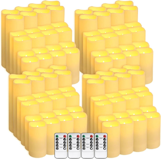 96-Pack LED Flameless Candles with Remote Control - Perfect for Home, Parties, and Special Occasions - Create a Magical Ambiance Effortlessly(Three Sizes)