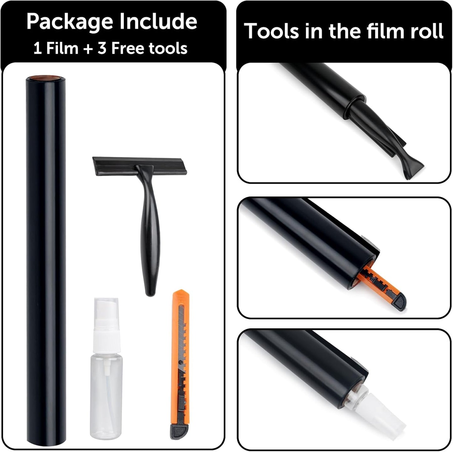 HIDBEA Mirror Blackout Window Film,100% Light Blocking Room Darkening Window Privacy Film,Mirror Glass Window Film Heat Control,Removable Window Cover Tint for Day Sleep(Mirror Black,17.3in x 13.1ft)