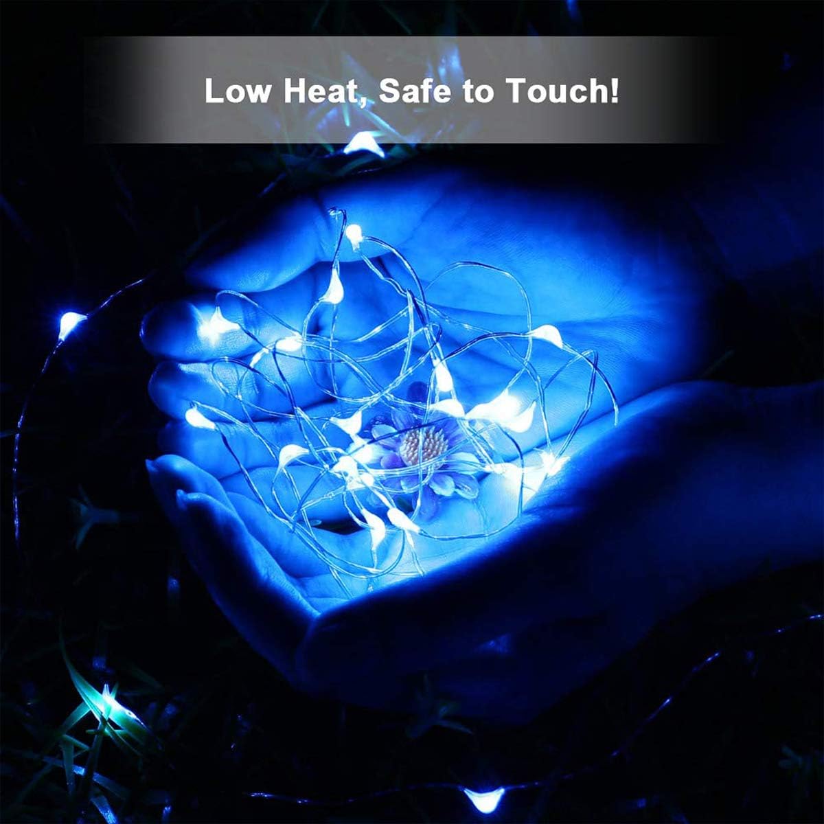 Led Fairy Lights Battery Operated, 4 Packs Mini Battery Powered Copper Wire Starry Fairy Lights for Bedroom, Christmas, Parties, Wedding, Centerpiece, Decoration (5m/16ft Blue)