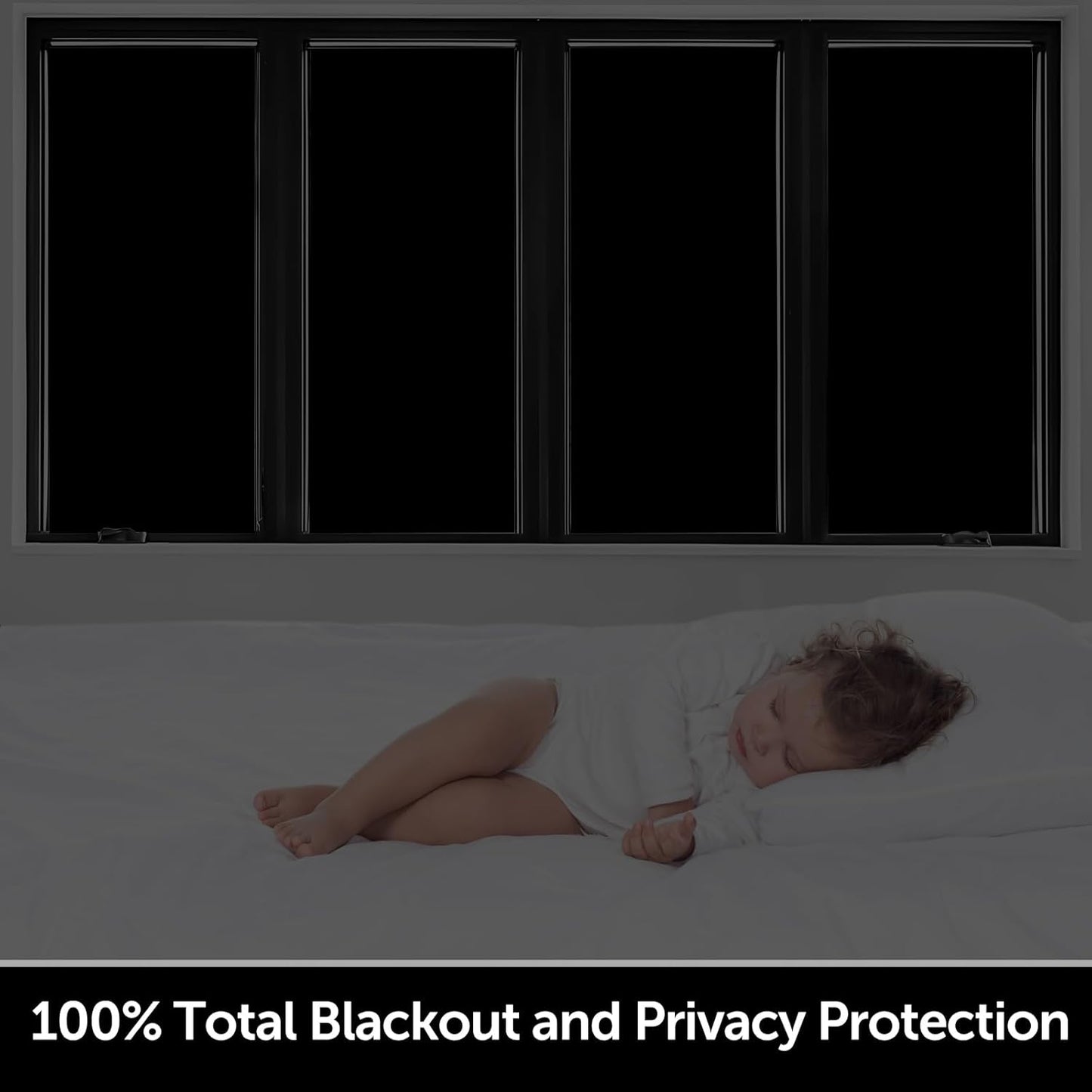HIDBEA Mirror Blackout Window Film,100% Light Blocking Room Darkening Window Privacy Film,Mirror Glass Window Film Heat Control,Removable Window Cover Tint for Day Sleep(Mirror Black,29.5in x 6.5ft)