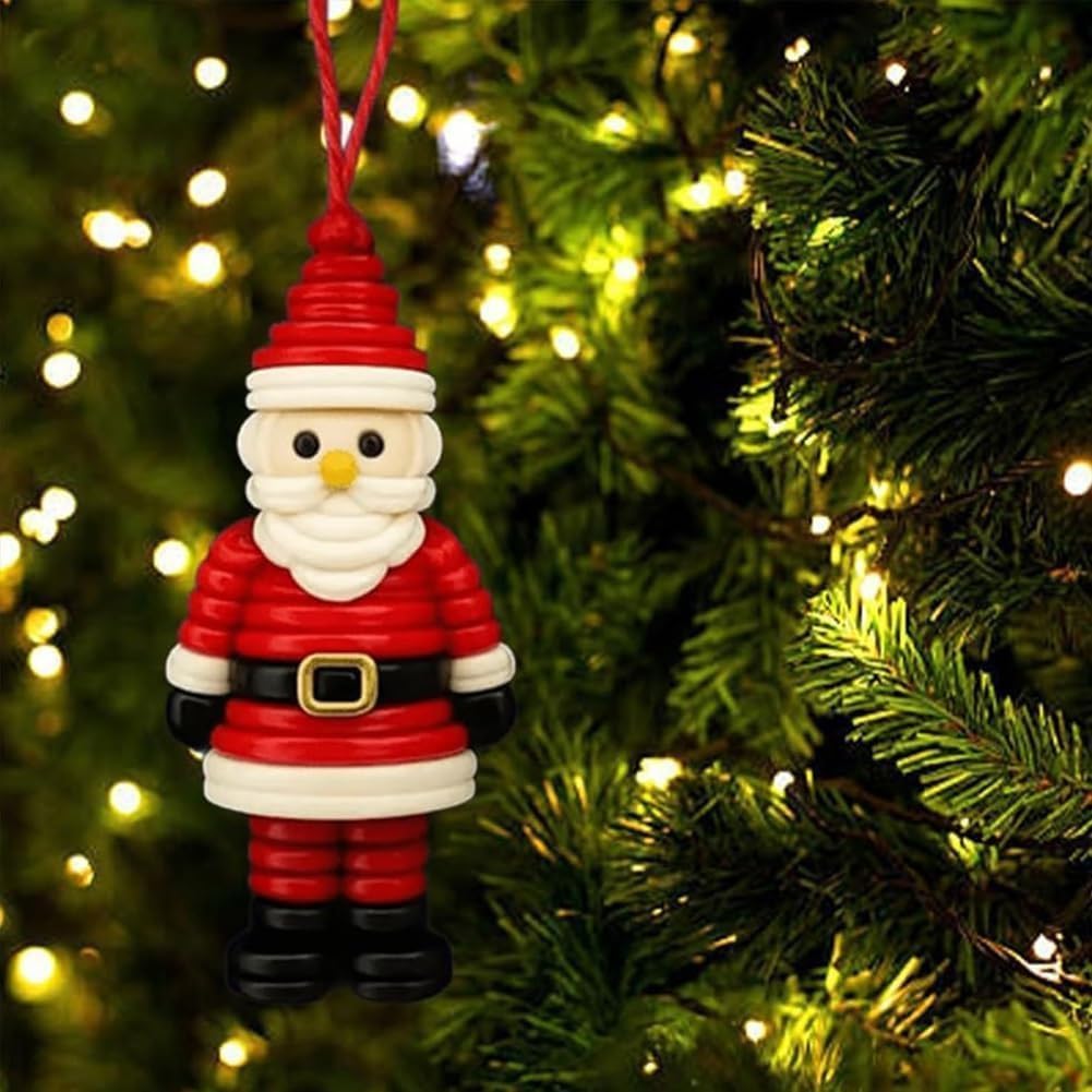 4pcs Button Christmas Tree Ornament Kits, Fun Holiday Decorations for All Ages, DIY Craft Buttons Kit with Christmas Snowman/Santa/Angel, Gifts for Xmas Tree Hanging Decorations (5PCS)