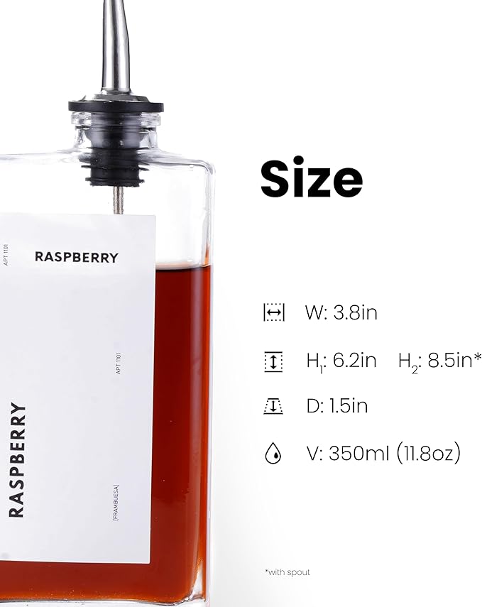 Olive Oil Dispenser for Kitchen, Cooking Oil and Vinegar Dispenser Set, Olive Oil Bottle, Soy sauce dispenser, coffee syrup bottles - 2 pcs, Silver