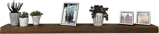 joelsantiques 54 Inch Wooden Floating Shelves for Wall - 54x8x2 in - Made of Natural Wood - Heavy Duty Rustic Wall Shelves for Bedroom - Perfect for Living Room, Kitchen - Medium Brown