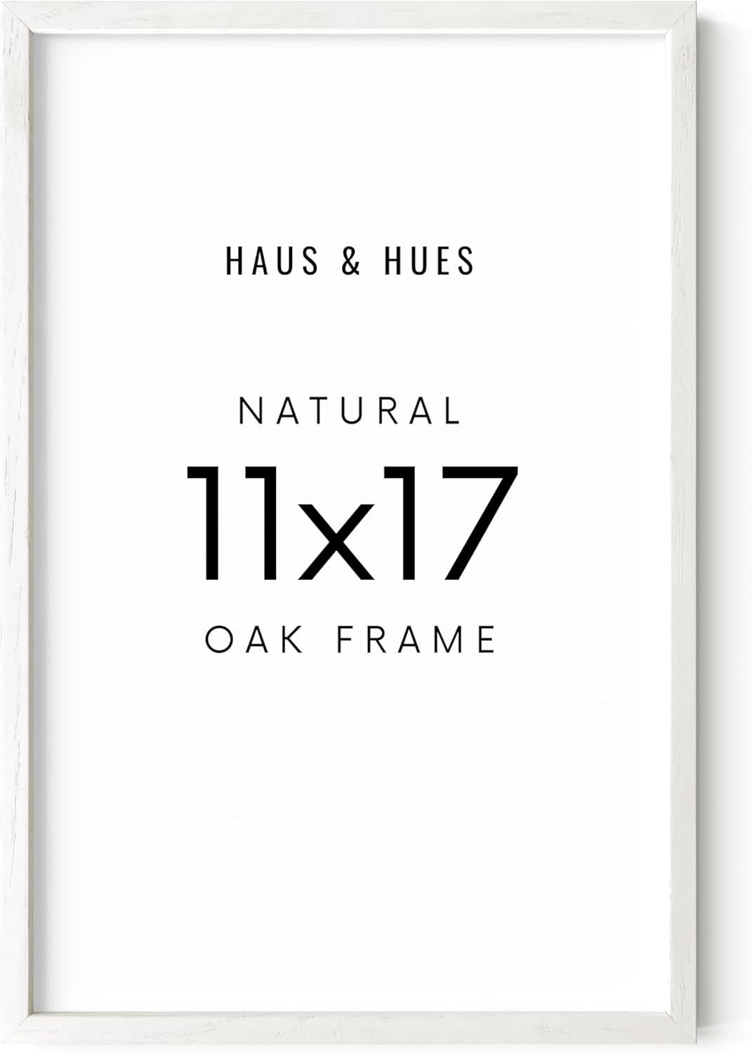HAUS AND HUES 11x17 Picture Frame - 11 X 17 Frame Wood Picture Frames, 11x17 Poster Frame Wooden Picture Frames, 17x11 Picture Frame Wooden Frames, Frame 11x17 Natural Wood Frame (White Oak Frame)